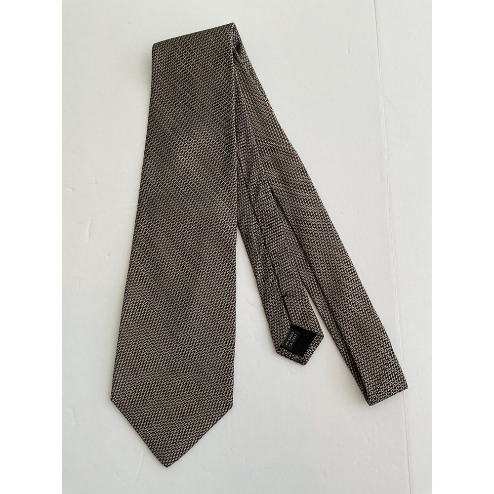 Men's Banana Republic Brown Geometric Silk Tie Made in Italy Quiet Luxury